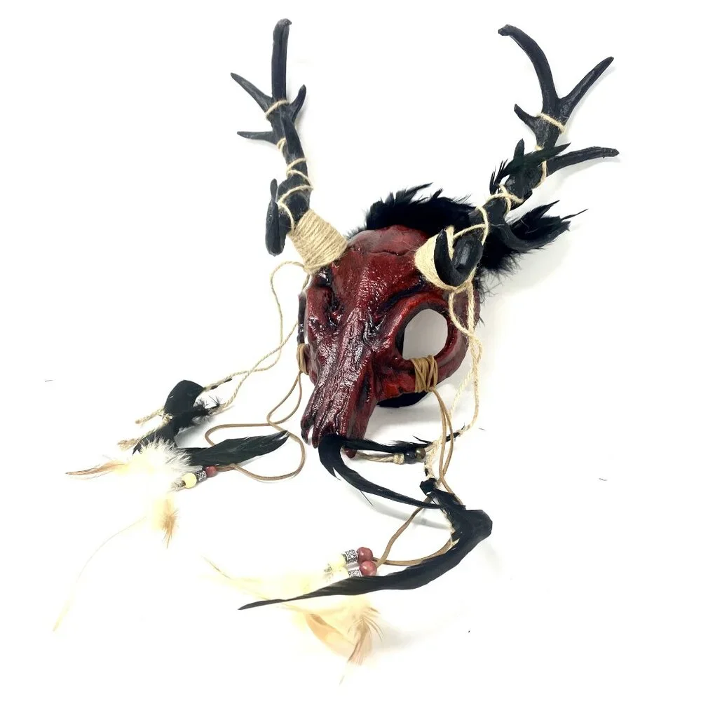 Krampus Ram Goat Demon with Horns Devil Halloween Masquerade Masks Party